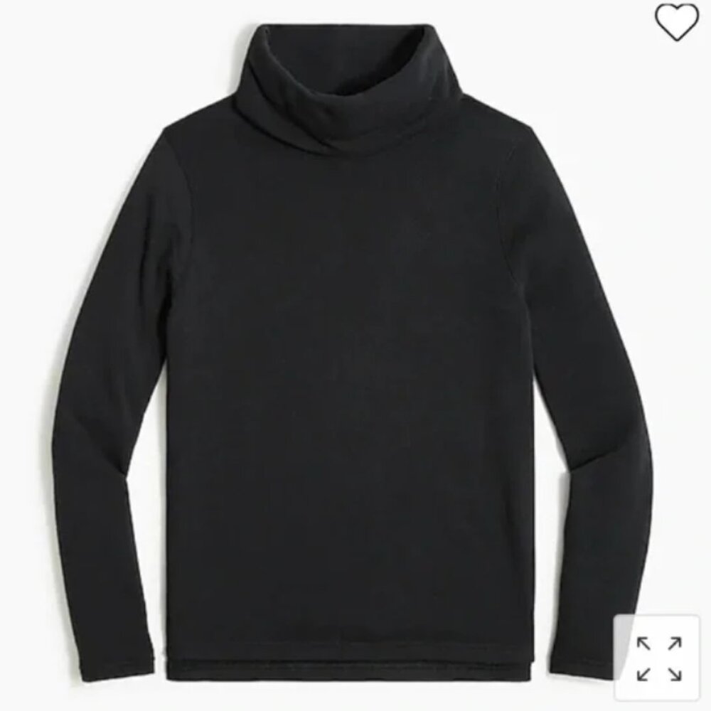 NWT J.Crew Factory Funnelneck Sweatshirt in Cloudspun Fleece - Black Size Small